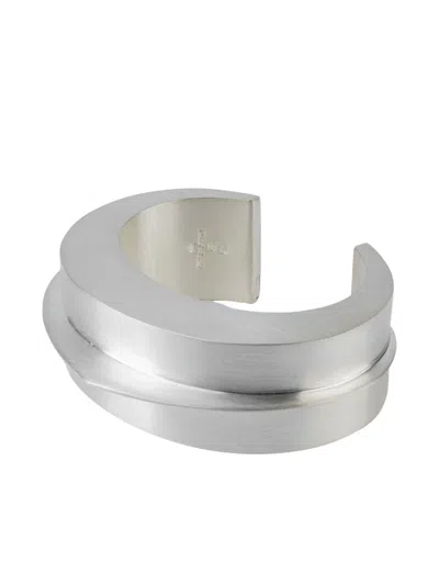 Parts Of Four Sterling-silver Crescent Folded Bracelet In Metallic