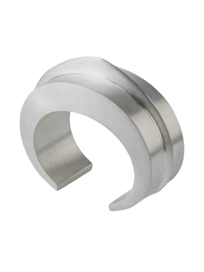 Parts Of Four Sterling-silver Crescent Folded Bracelet In Metallic