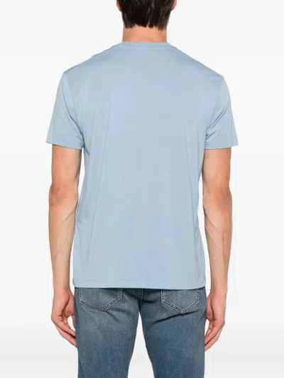 Tom Ford Crew Neck Cotton Blend T-shirt In Blue