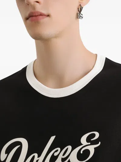 Dolce & Gabbana Logo-pendant Earrings In Silver