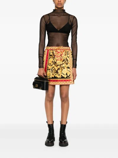 Versace Mini Jupe Plissée Barocco