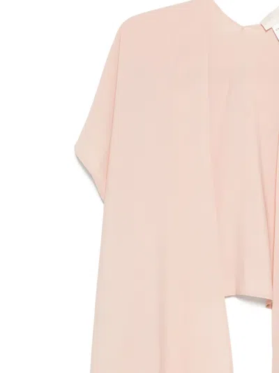 I Blues Short-sleeve Silk Cardigan In Pink