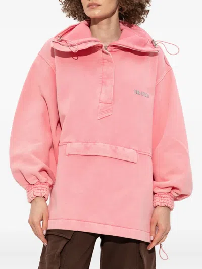 Attico Drawstring Cotton Jacket In Pink