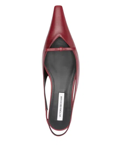 Victoria Beckham Slingback Pointed-toe Pumps In Red