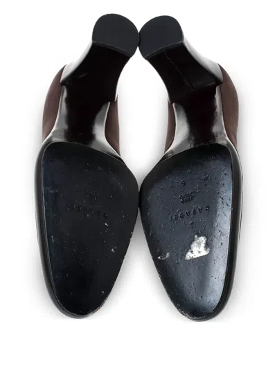 Pre-owned Casadei Vintage  Suede Platform Pumps In Brown