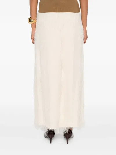 Khaite Frayed Silk Skirt