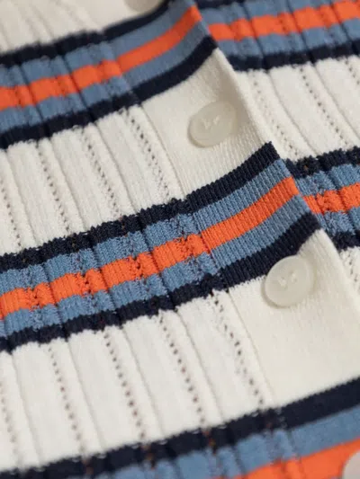 Kenzo Ribbed Striped Polo Top In Multi