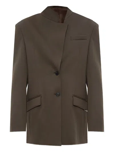 Attico Single-breasted Virgin Wool Blazer