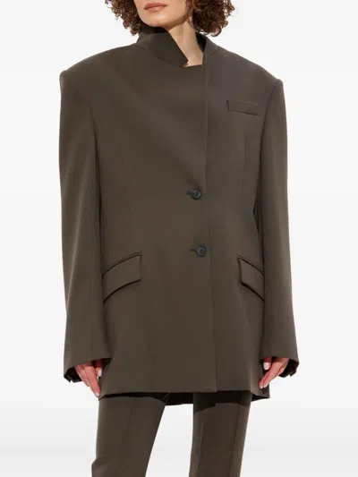 Attico Single-breasted Virgin Wool Blazer