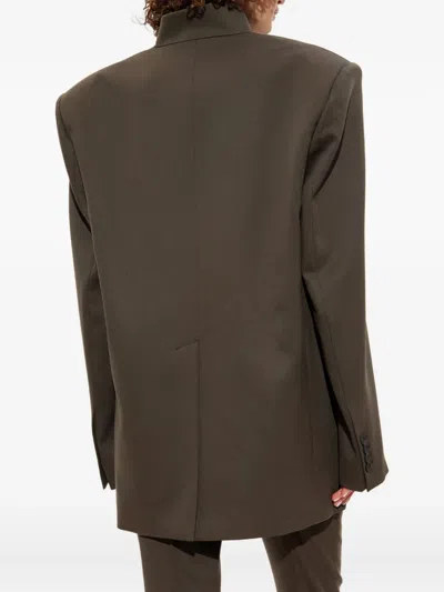 Attico Single-breasted Virgin Wool Blazer