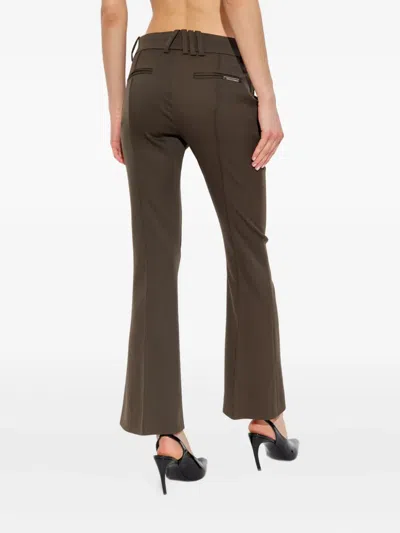 Attico Tailored Brown Pants With Concealed Closure In Brown