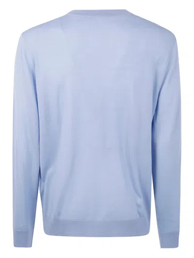 Paul Smith Crew-neck Merino Sweater In Blue
