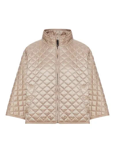 Max Mara Dolphin Quilted High-neck Jacket In Neutral