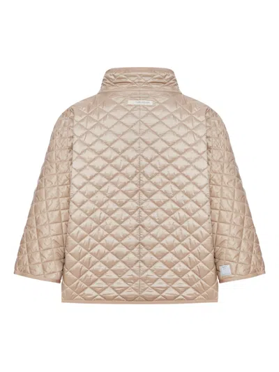 Max Mara Dolphin Quilted High-neck Jacket In Neutral