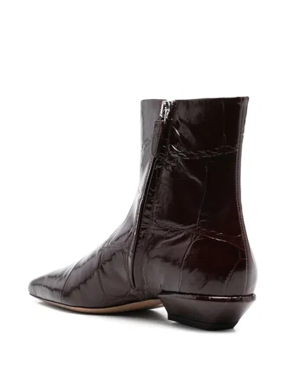 Paris Texas Spitze Stiefeletten Mit Kroko-effekt 30mm In Brown
