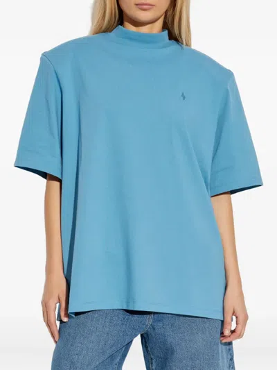 Attico Light Blue Cotton T-shirt In Blue