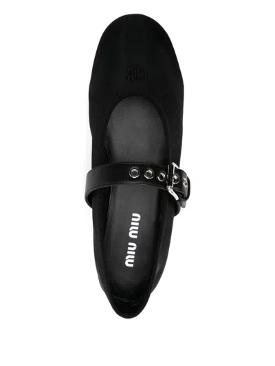 Miu Miu Strap Ballet In Black