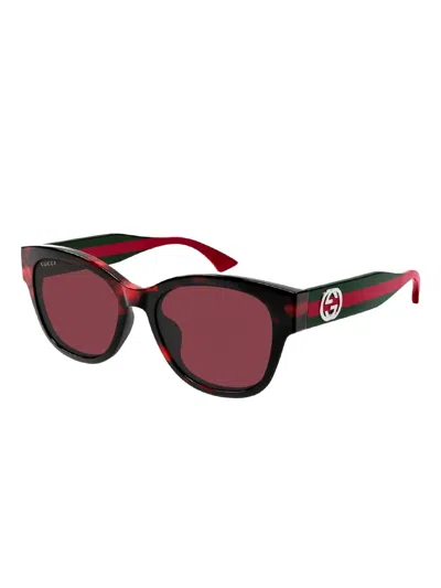 Gucci Sonnenbrille Mit Eckigem Gestell In Red