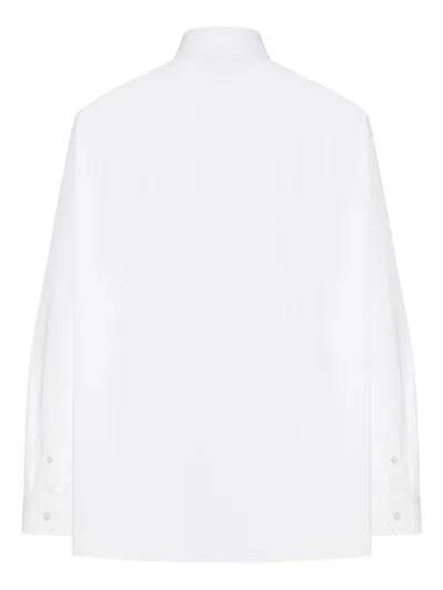 Gucci Anchor-embroidered Cotton Shirt In White
