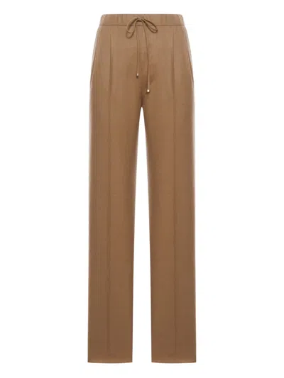 Max Mara Gatti Elasticated-waist Trousers In Brown