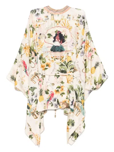 Camilla Seidenhemd Mit Grafischem Print In Multi