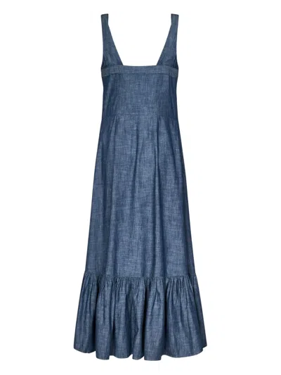 Polo Ralph Lauren Cotton Chambray Maxi Dress In Blue