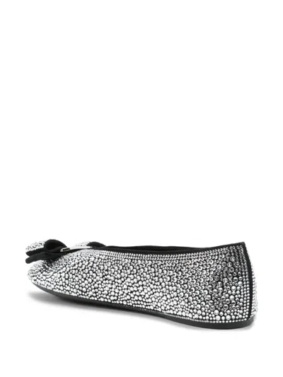 Ferragamo Crystal-embellished Ballet Flat In Gray