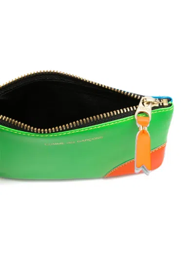 Comme Des Garçons Colour-block Wallet In Green