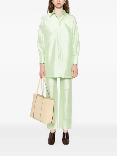 Max Mara Long-sleeved Shirt In Green