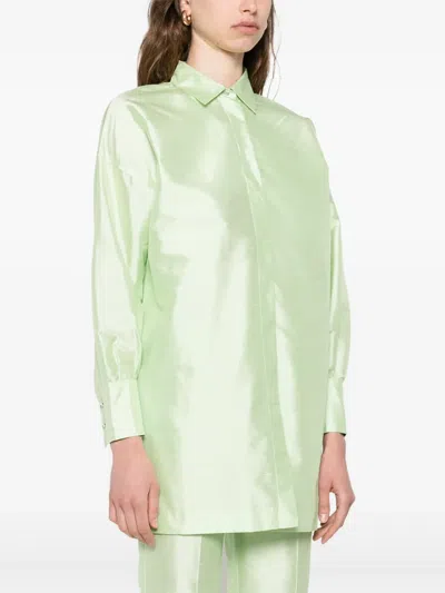 Max Mara Long-sleeved Shirt In Green