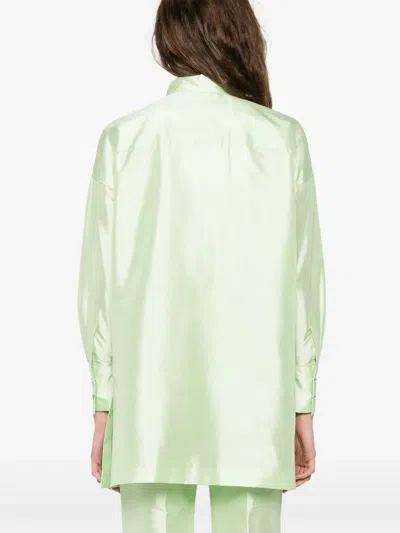 Max Mara Long-sleeved Shirt In Green