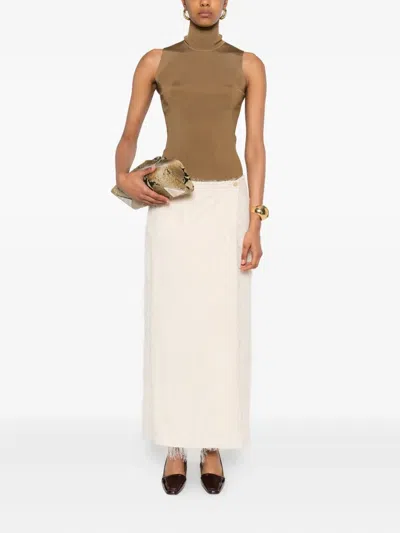 Khaite High Neck Top In Brown