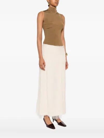 Khaite High Neck Top In Brown