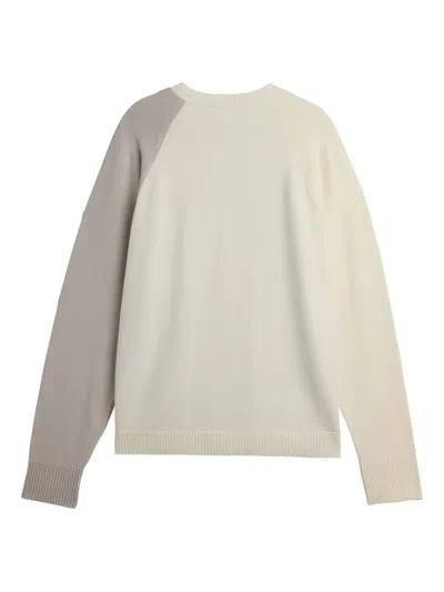 Y-3 Logo-embossed Colour-block Sweater In Gray