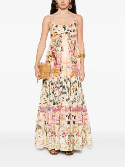 Camilla Kleid Mit Blumen-print In Multi