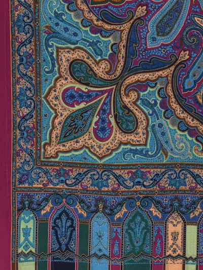 Etro Paisley-patterned Silk Scarf In Blue