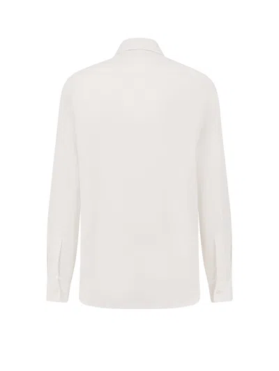 Givenchy Classic Fit Shirt With Logo Print Clothing In Gray