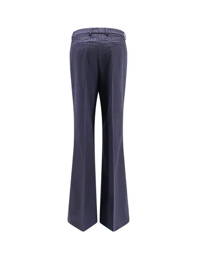 Etro Wool Trousers With Iconic Motif In Blue