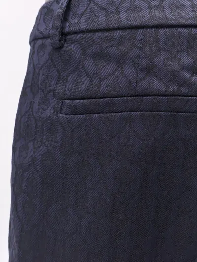 Etro Wool Trousers With Iconic Motif In Blue