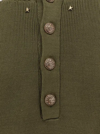 Golden Goose Ottavia Cotton Sweater With Button Detailing In Green