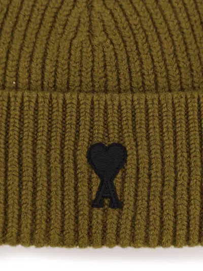 Ami Alexandre Mattiussi Ami Paris Men Beanie Wool Hat In Green