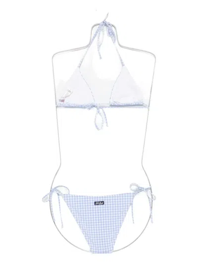 Mc2 Saint Barth Checked Bikini In Blue