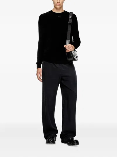 Diesel K-valiam Knit Cut-out Logo In Black