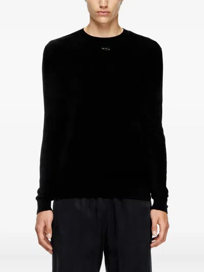 Diesel K-valiam Knit Cut-out Logo In Black