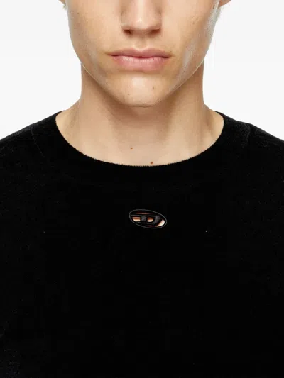 Diesel K-valiam Knit Cut-out Logo In Black