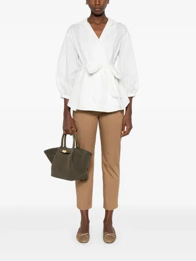 Weekend Max Mara Bluse Aus Baumwollgemisch In White