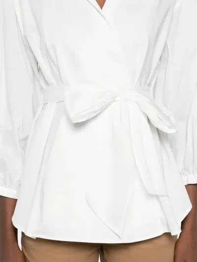 Weekend Max Mara Bluse Aus Baumwollgemisch In White
