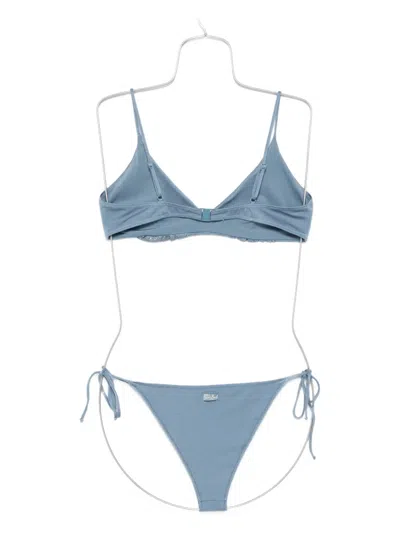 Mc2 Saint Barth Triangle-cup Bikini Top In Blue