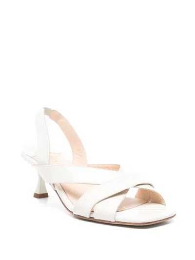 Anna F 60mm Camelia Slingback Cross-strap Sandals In White