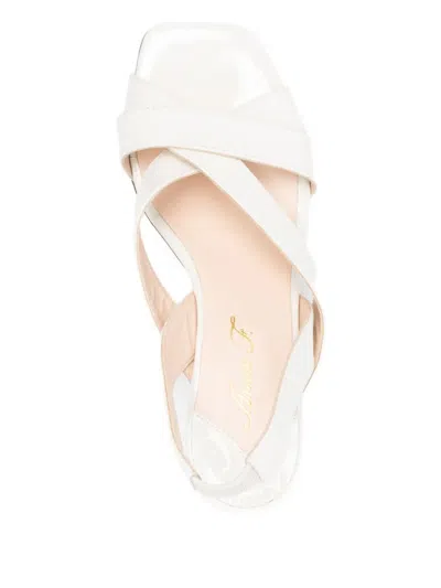 Anna F 60mm Camelia Slingback Cross-strap Sandals In White